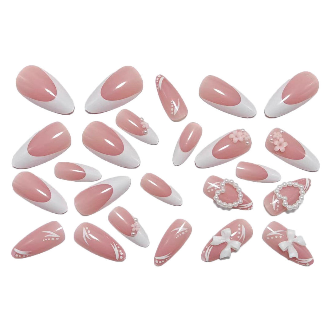 Stylish artificial nails with floral 3D applications Kalsten