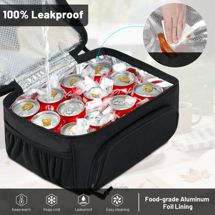 Insulated Lunch Bag with Multiple Compartments and Bottle Holder Kalsten