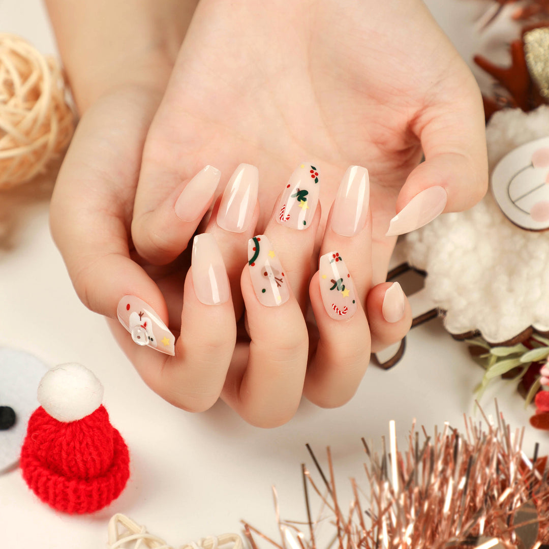 Artistic Gel Nails with Elegant Design and Rhinestone Decorations Kalsten