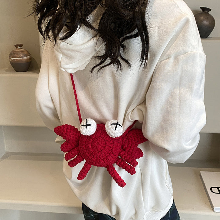 Crocheted Crab Character Backpack