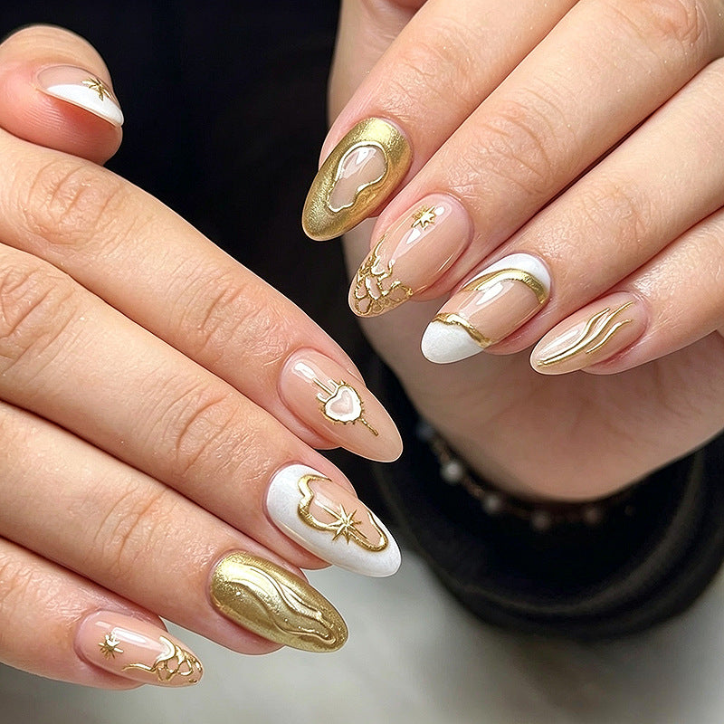 Artistic Metallic Press-On Nail Set