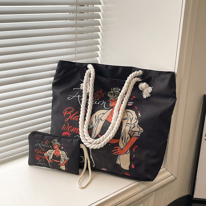 WoStylish Graphic Print Beach Tote Bag Kalsten