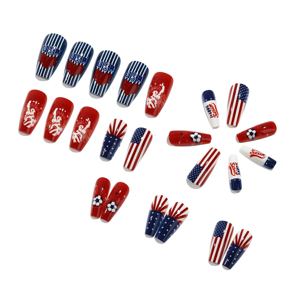 Artificial nails with patriotic design Kalsten