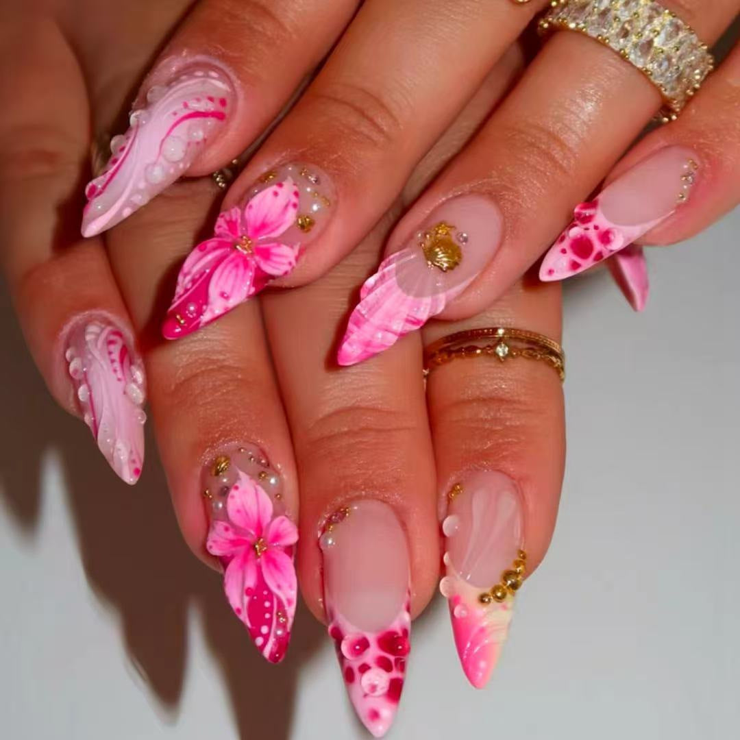 Glamorous Textured Acrylic Nail Enhancements Kalsten
