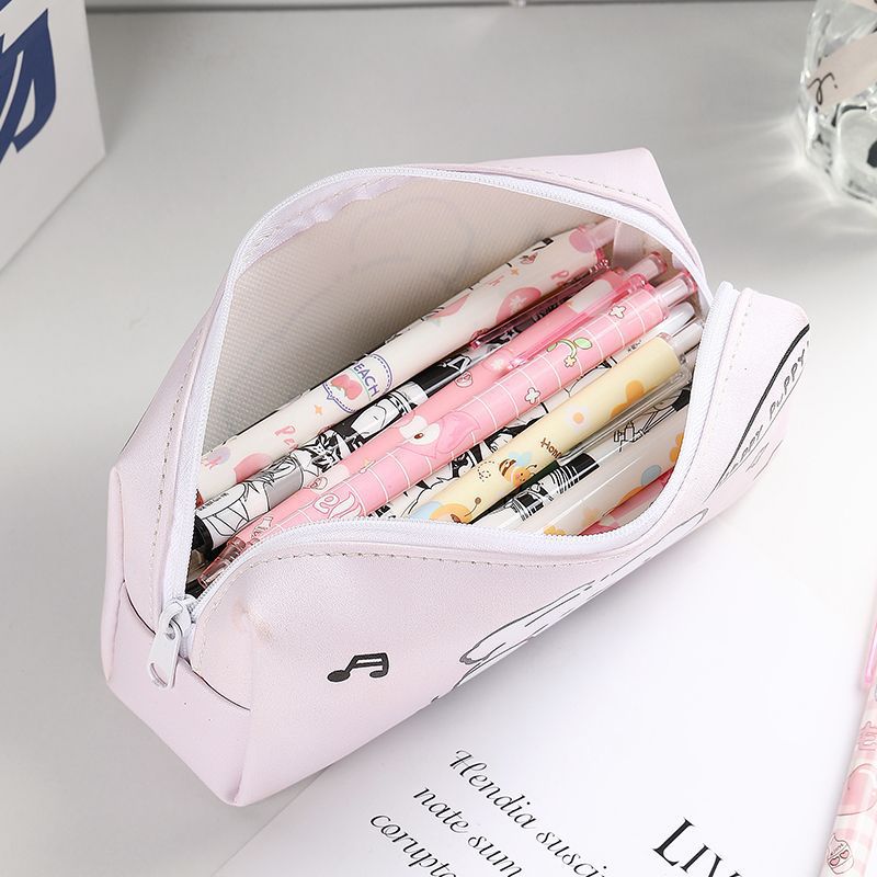 Cute Cartoon-Themed Zippered Pencil Case