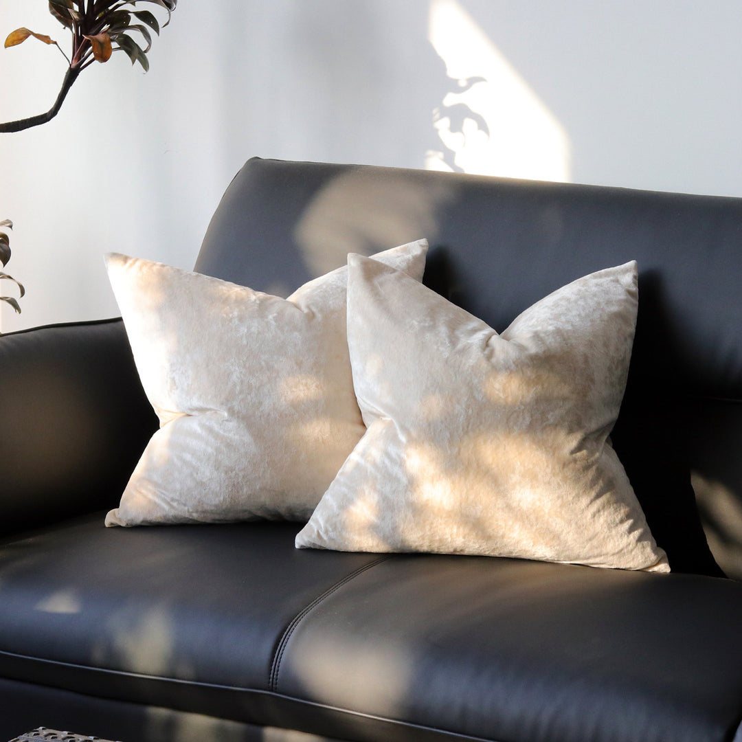 Luxurious Crushed Velvet Square Cushion Cover with Plush Faux-Fur Texture and Invisible Zip