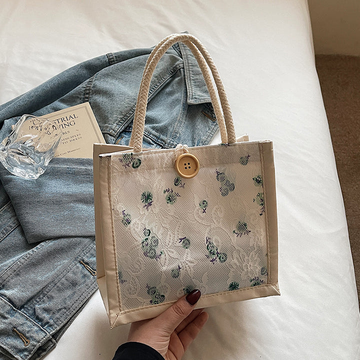 Floral Motif Handcrafted Tote Bag