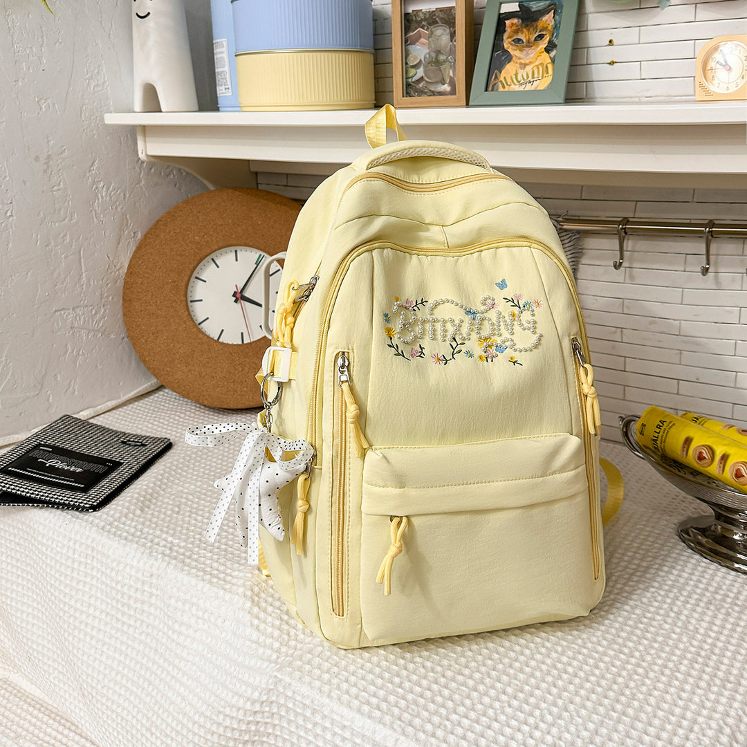 Embroidered Multi-Pocket Backpack Kalsten