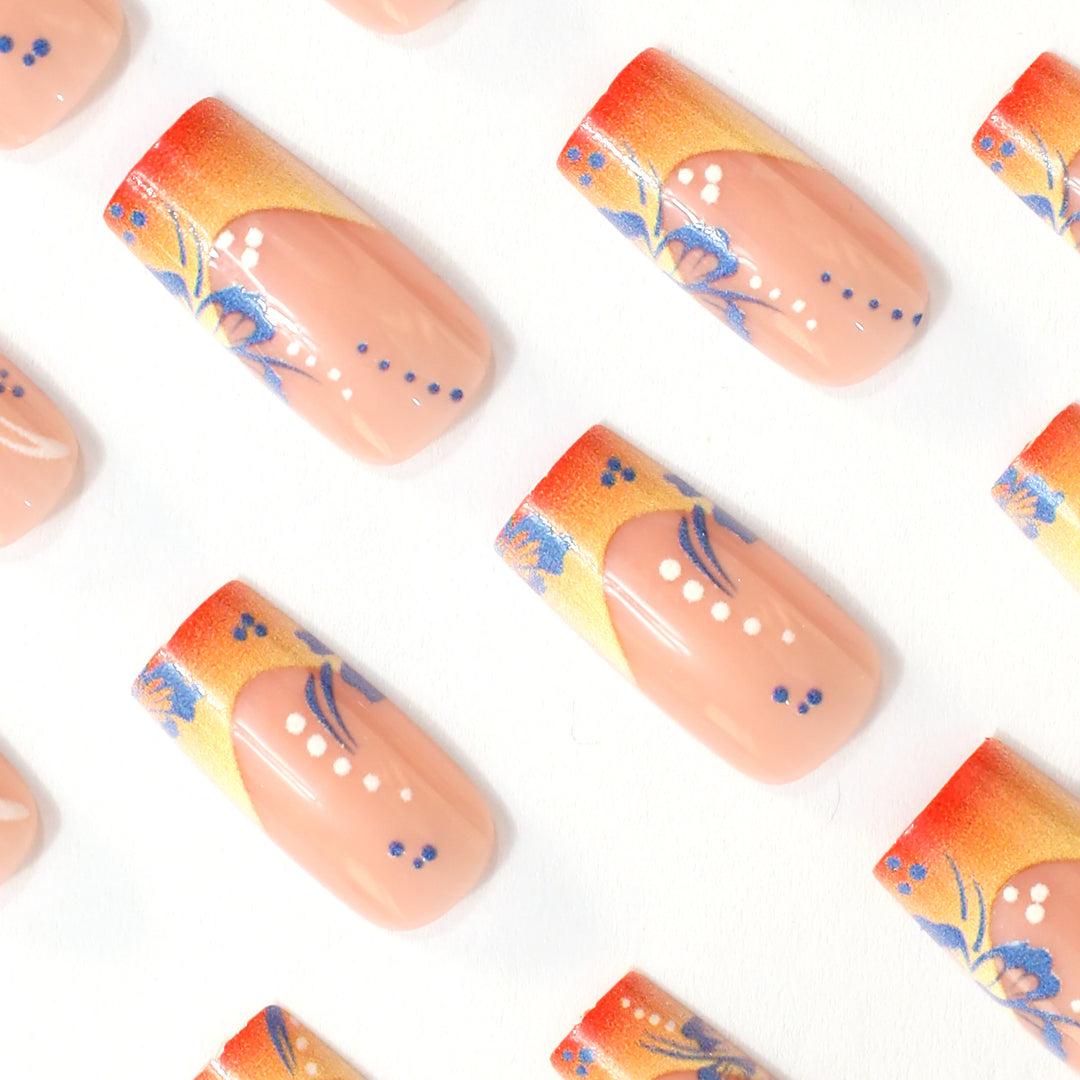 Floral Acrylic Nail Art Extensions Kalsten