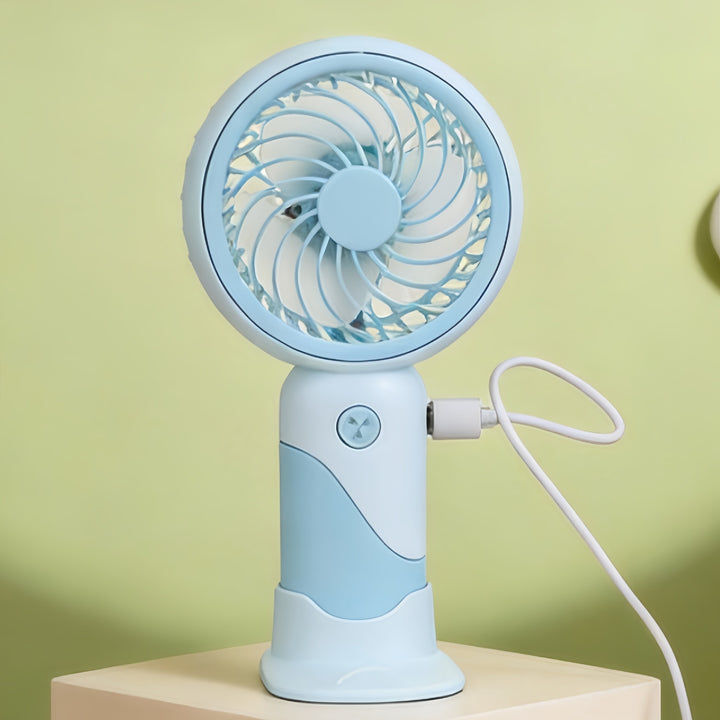 Women's Portable Handheld Fan with Rotating Head and USB Charging Function Kalsten