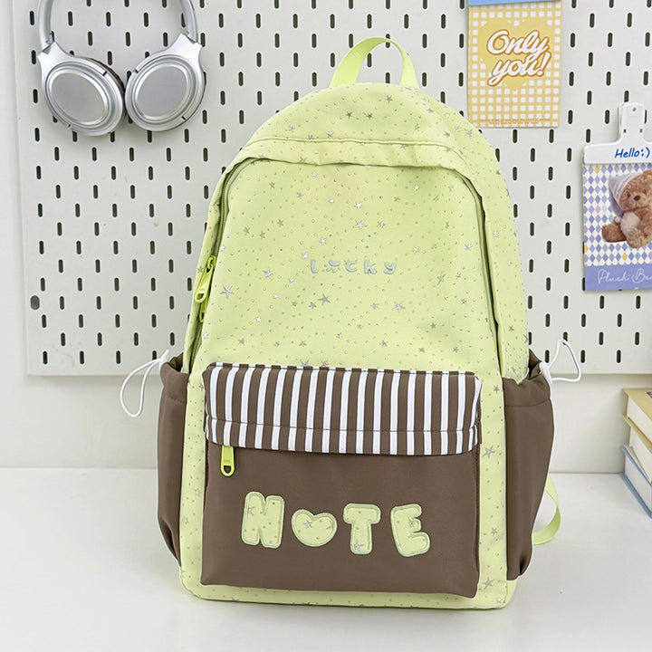 Cute Illustrated Star-Embellished Backpack Kalsten