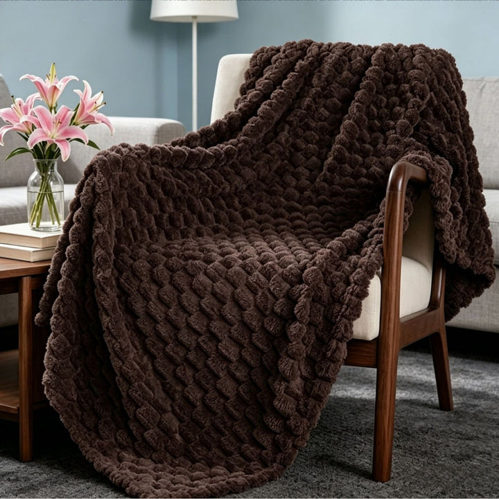 Premium Textured Plush Throw Blanket