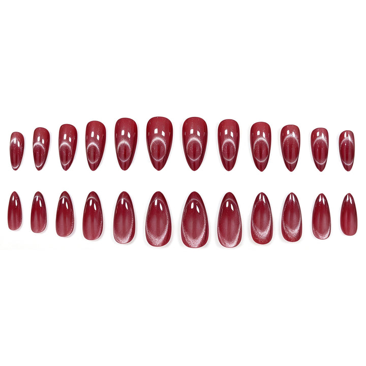 Glossy Almond-Shaped Gel Nail Enhancements Kalsten
