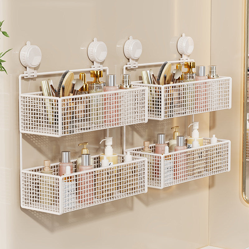 Suction-Mount Vertical Mesh Cosmetic & Toiletry Organizer