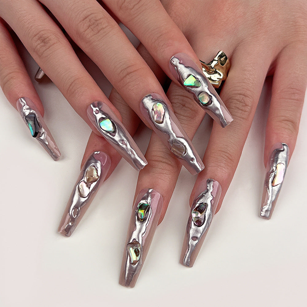 Artful Stiletto Nails with Holographic Shine Kalsten