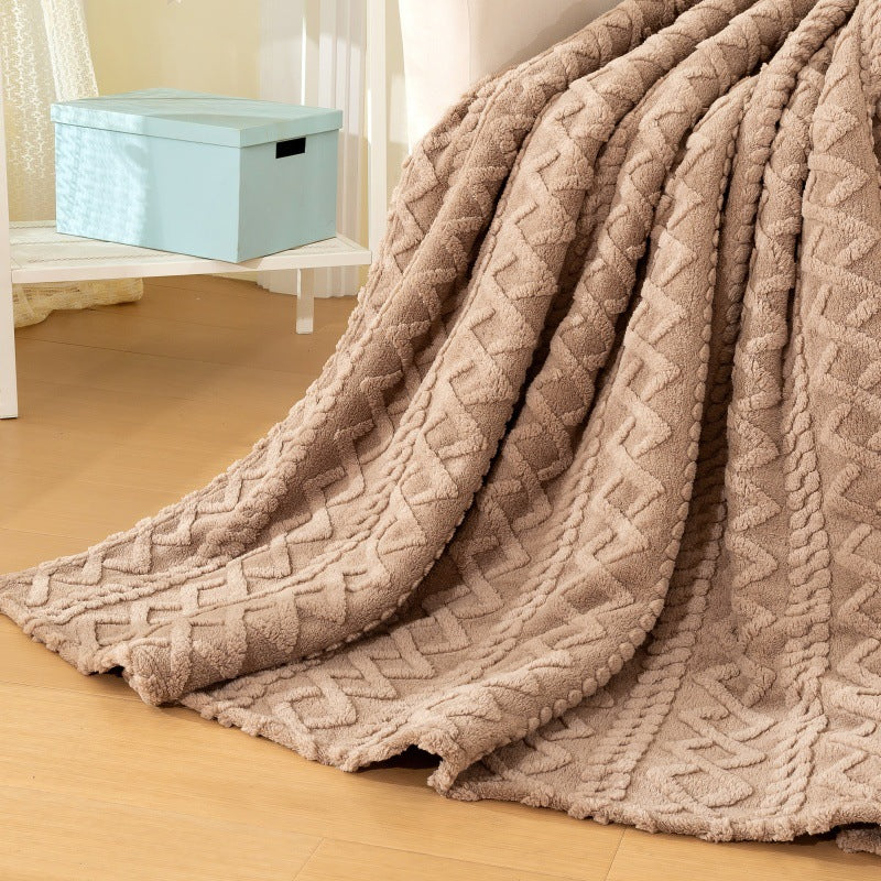 Textured Plush Throw Blanket