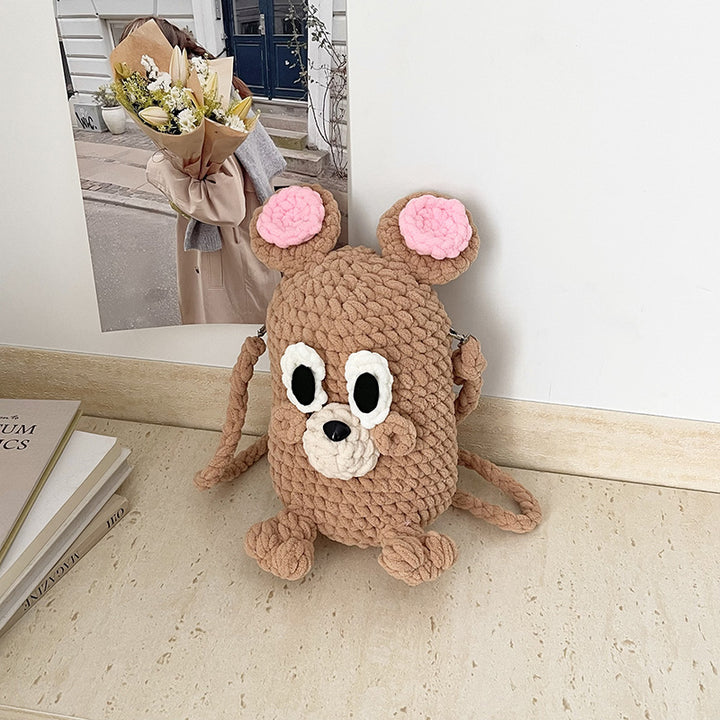 Cute Plush Mouse-Themed Backpack