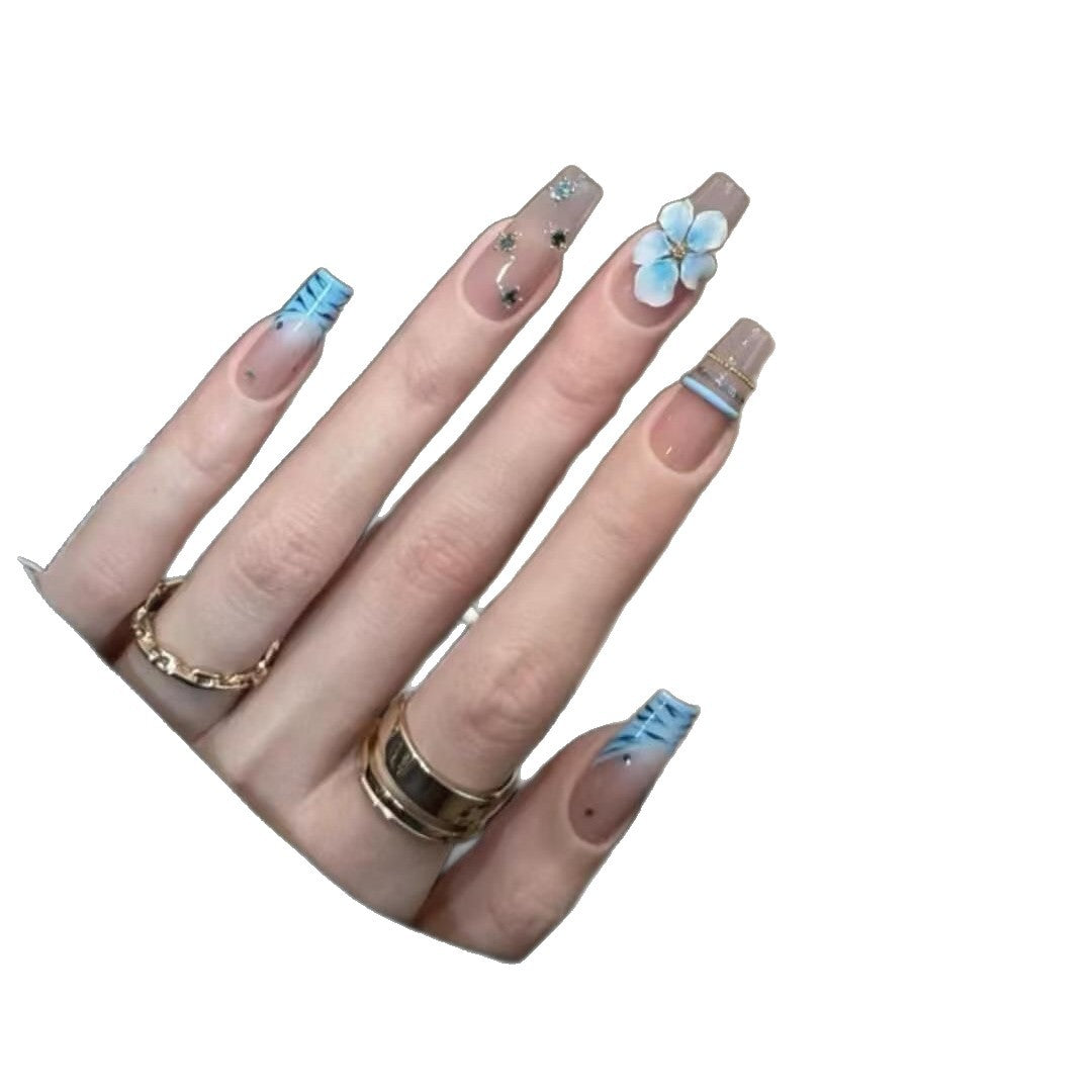 Artistic Floral Press-On Nail Extensions
