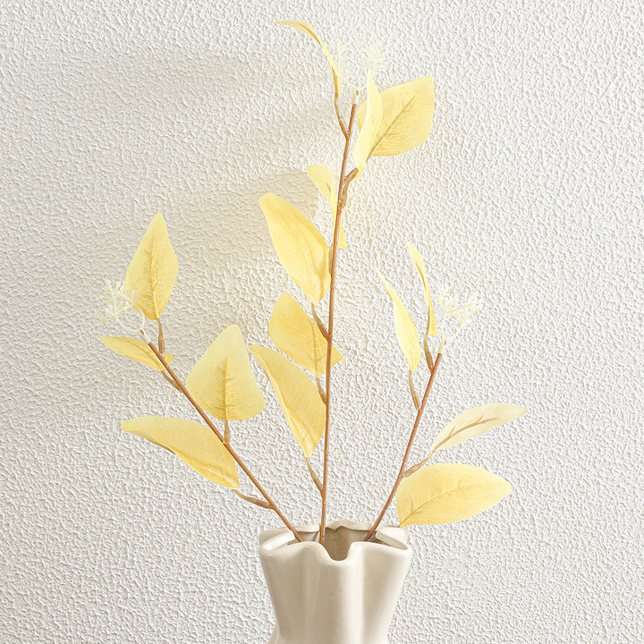 Decorative artificial flower branch with delicate leaves