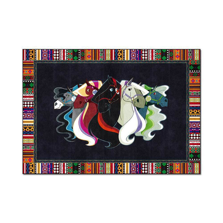 Artistic Horse-Themed Area Rug