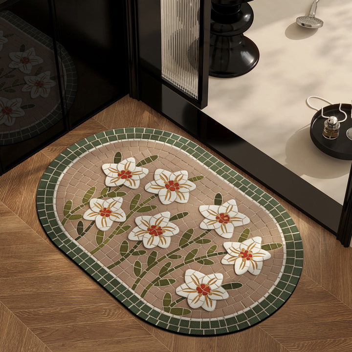 Floral Pattern Decorative Area Mat