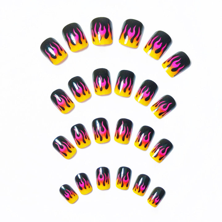 Creative Flame-Patterned Nail Art Kalsten