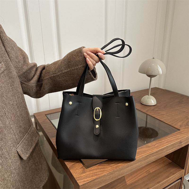 Structured Leather Tote Bag Kalsten