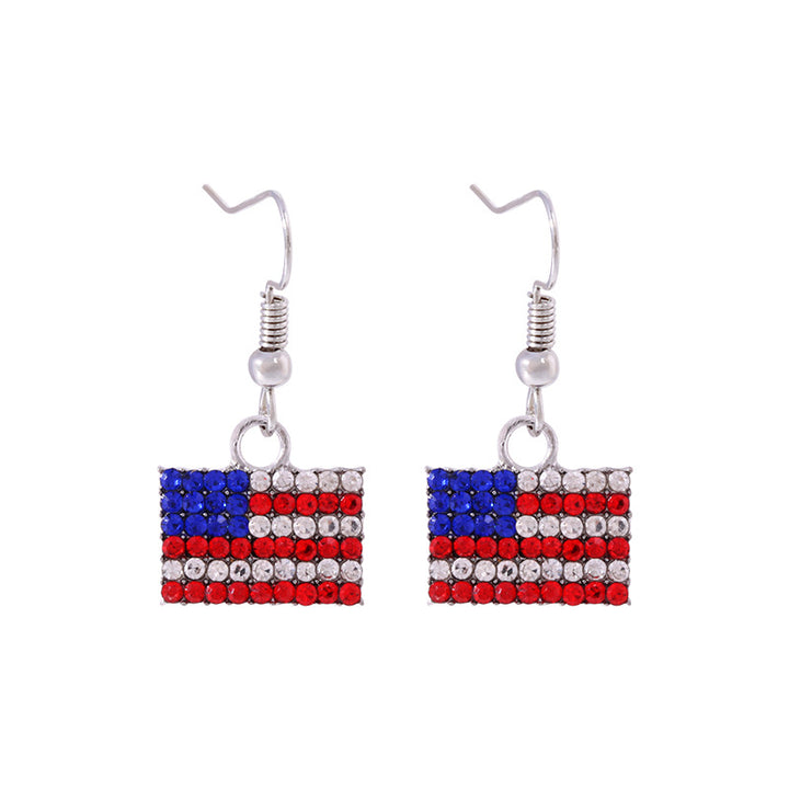 Women's lightweight star earrings with enamel flag design and fishhook Kalsten