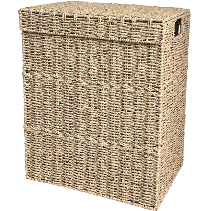 High-quality laundry basket with lid and natural weave Kalsten