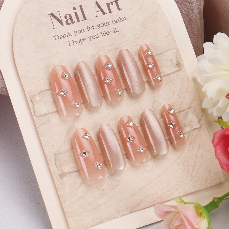 Stylish Press-On Nail Set with Elegant Floral Accents Kalsten