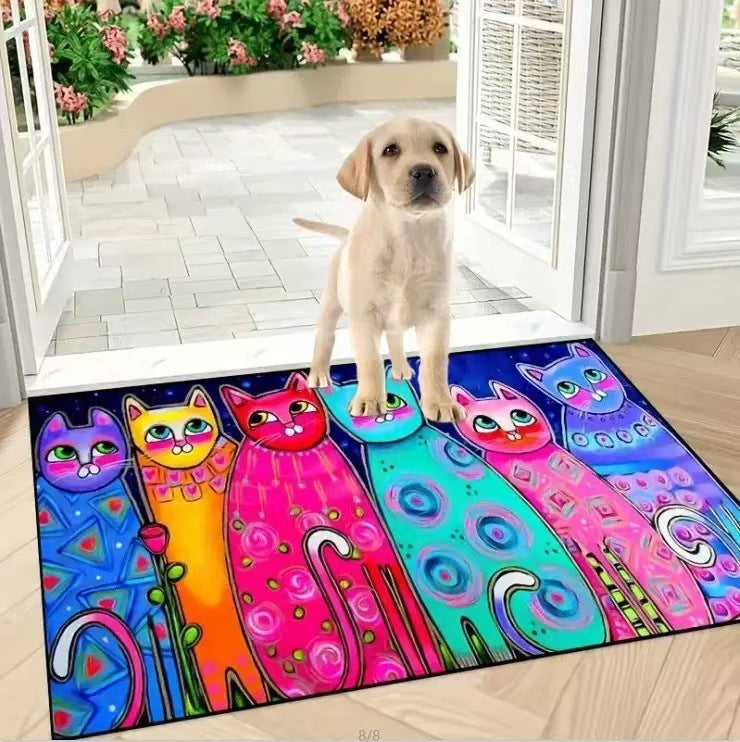 Floral Themed Welcome Mat Kalsten