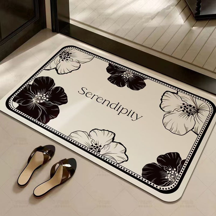 Decorative Floral Phrase Entrance Mat