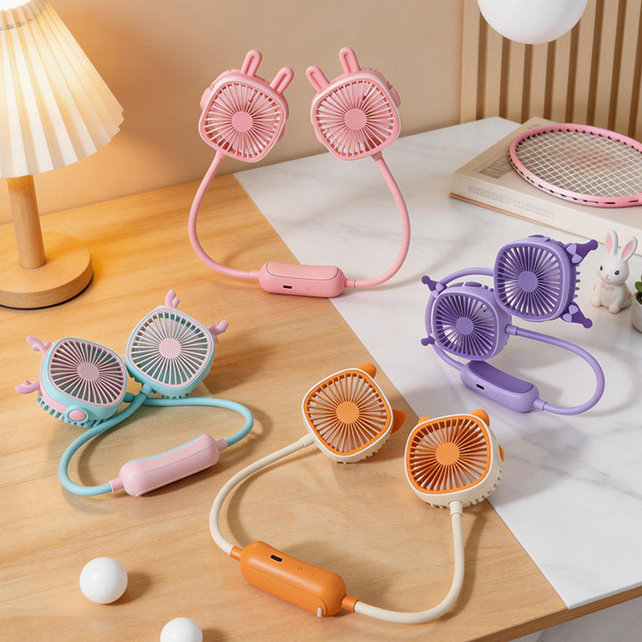 Women's Portable Mini Neck Fan with Dual Blower Kalsten