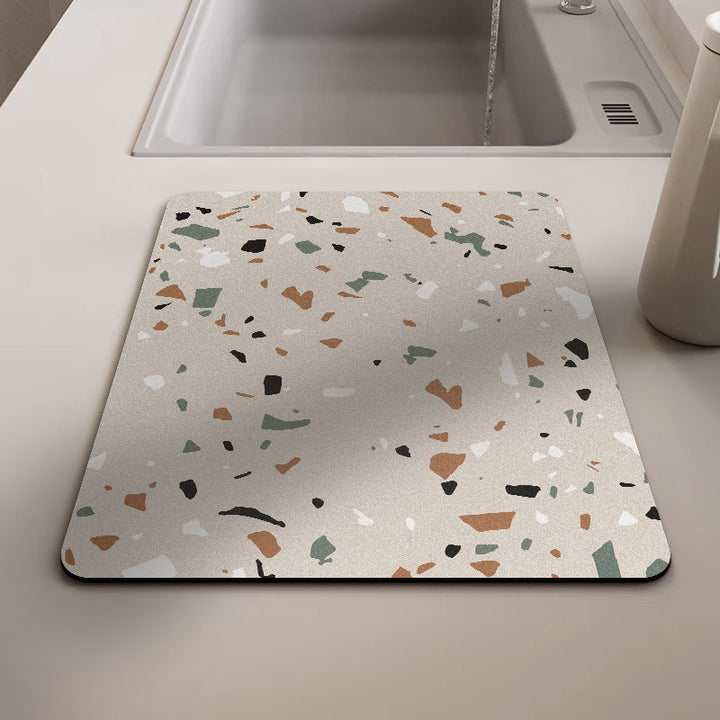 Artistic Terrazzo-Pattern Kitchen Mat Kalsten