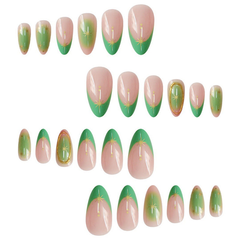 Artistic Press-On Nail Set with Star Accents Kalsten