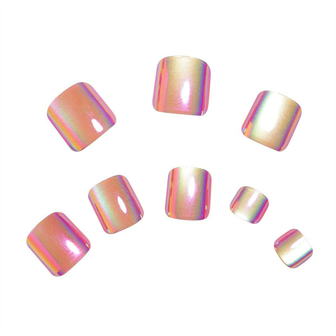 Iridescent Pedicure Press-On Nail Set Kalsten
