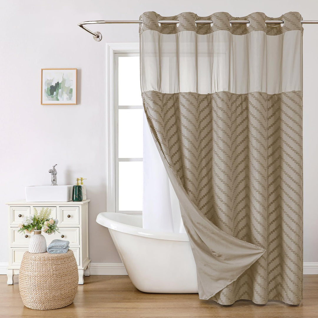 Luxury Textured Shower Curtain Kalsten