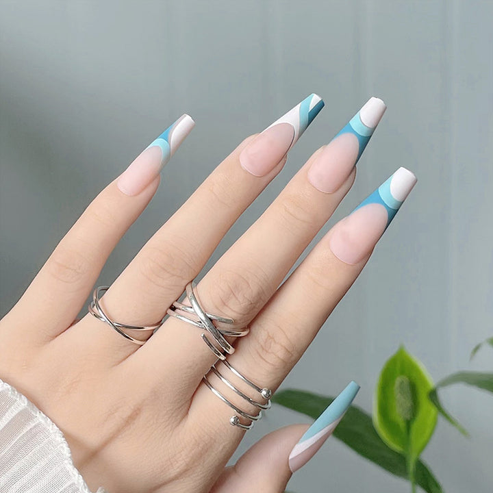 Stylish Geometric Press-On Nails Kalsten