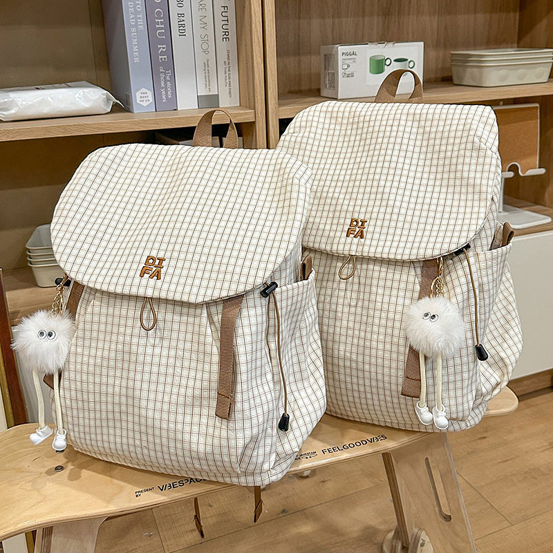Durable Multi-Pocket Checkered Backpack Kalsten