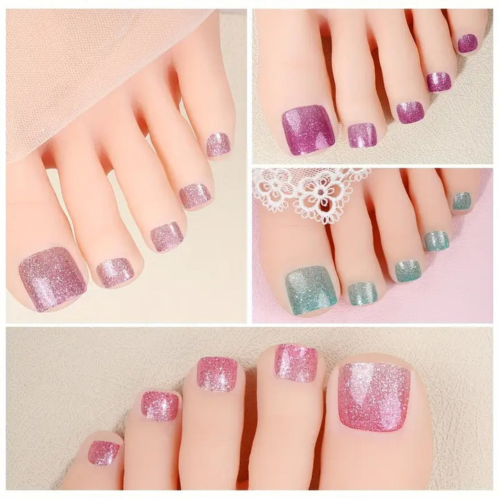 Glitter Gradient Toe Nail Wraps