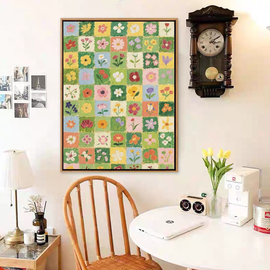 Colorful Floral Motif Canvas Art Print Kalsten