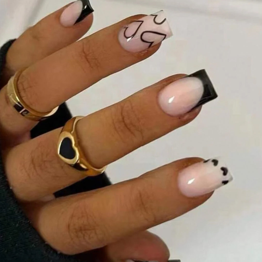 Heart-Designed Nail Art