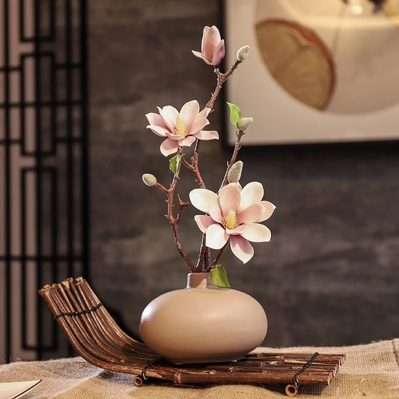 Luxurious Faux Magnolia Floral Branch