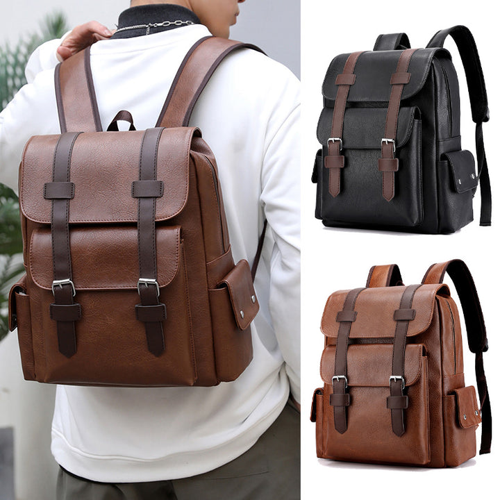 Vintage Style Leather Backpack Kalsten