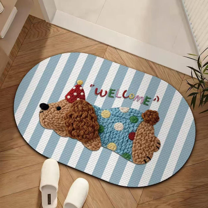 Playful Dog-Themed Area Mat