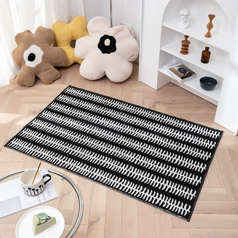Flat-woven living room runner rug with geometric semicircle design and PVC anti-slip backing Kalsten