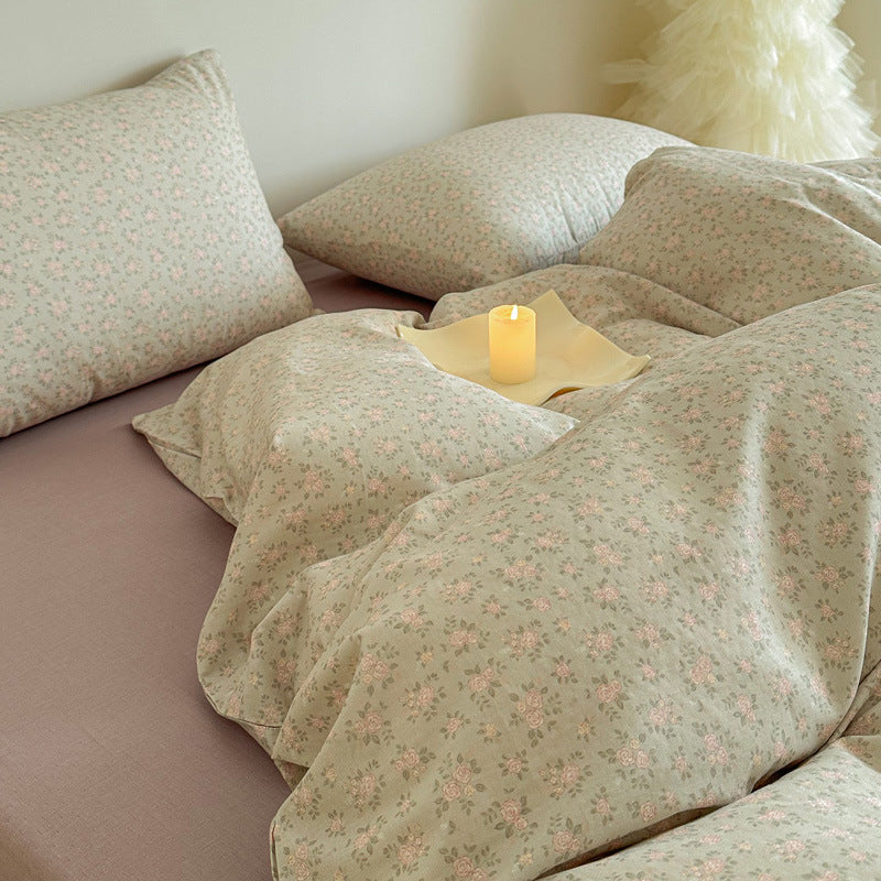 Cotton percale duvet cover and pillowcase set