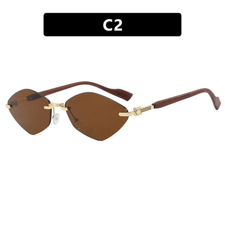 Women's geometric sunglasses with luxurious wooden arms and polarized lenses Kalsten