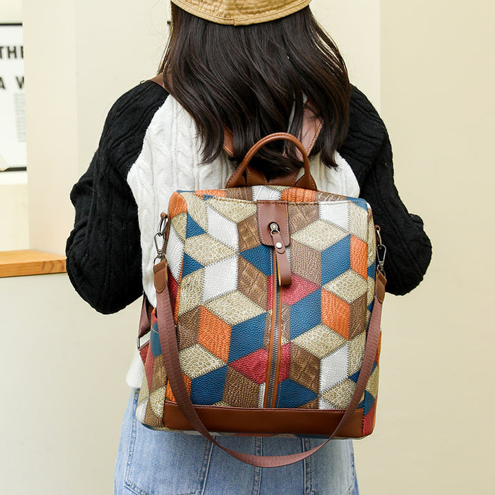 Geometric Patterned Stylish Backpack Kalsten