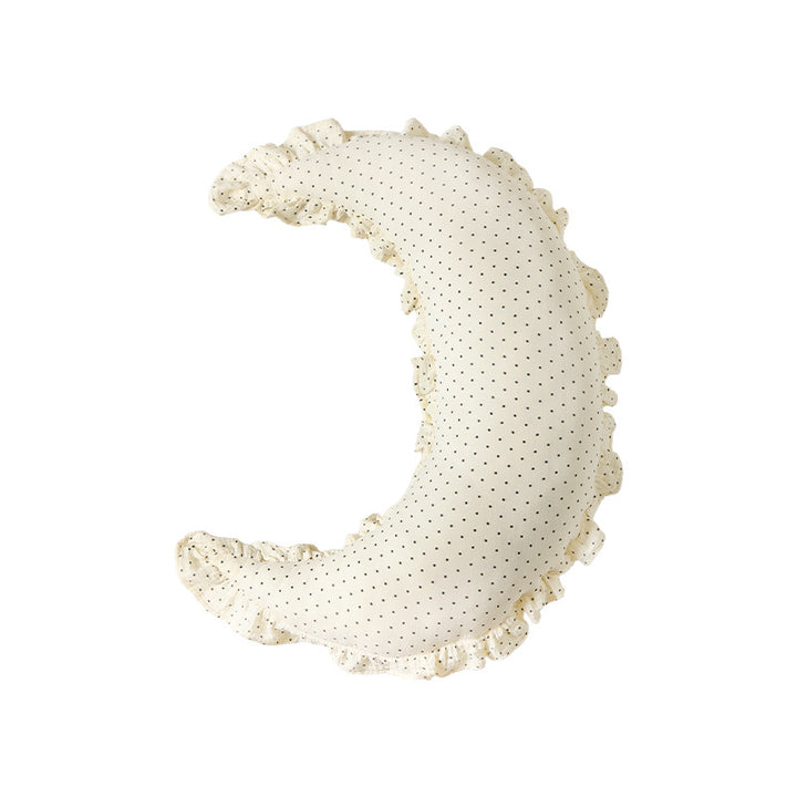 Long decorative storage roll with gathered ruffle hem and polka dot pattern Kalsten